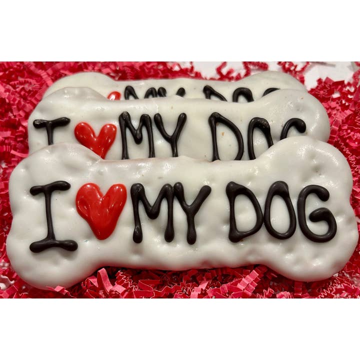 I LOVE MY DOG 6" Dog Bones for wholesale by DELCO DOG CO.