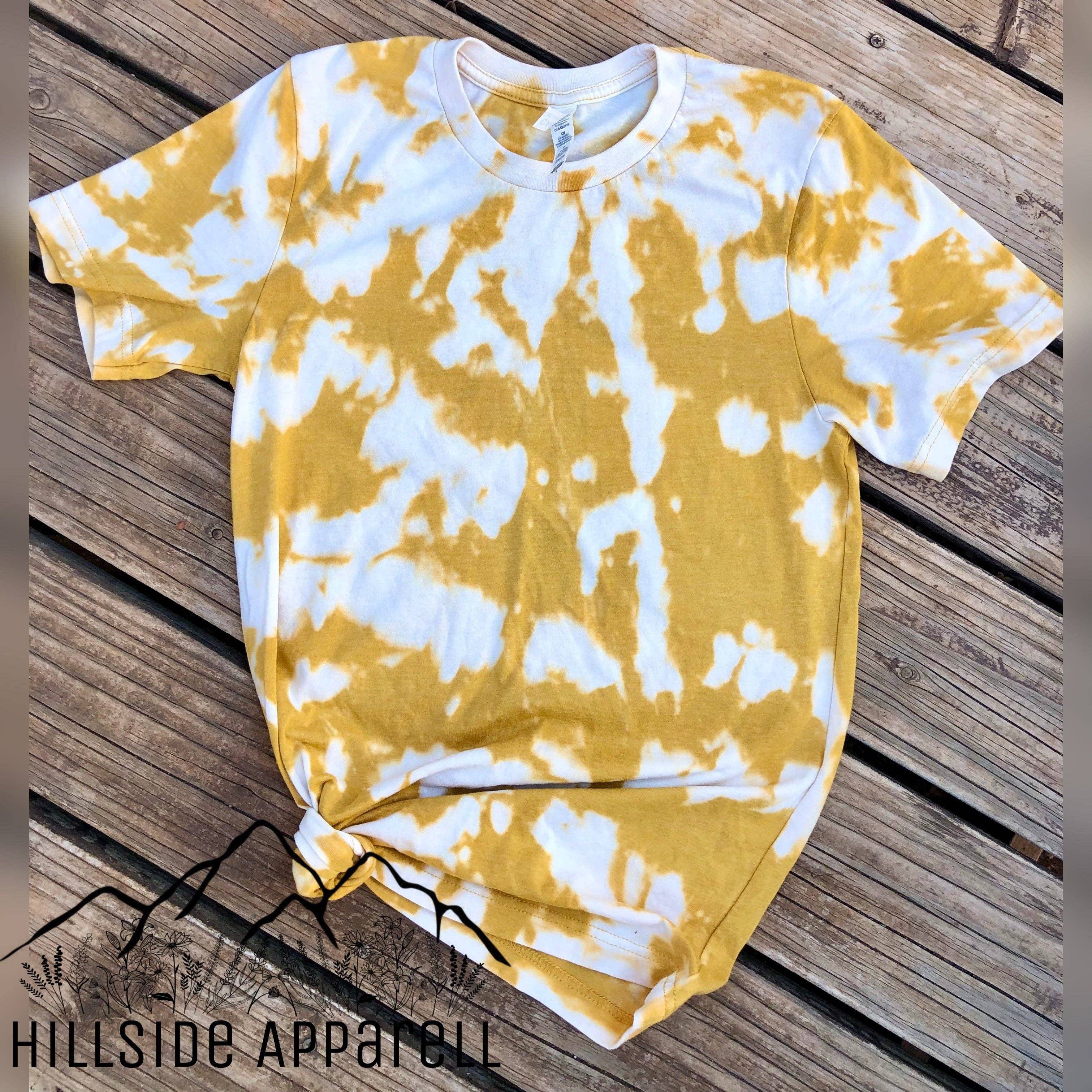Hillside Apparell - Wholesale T-shirt – women's - Mustard Yellow "Acid Wash" Tee