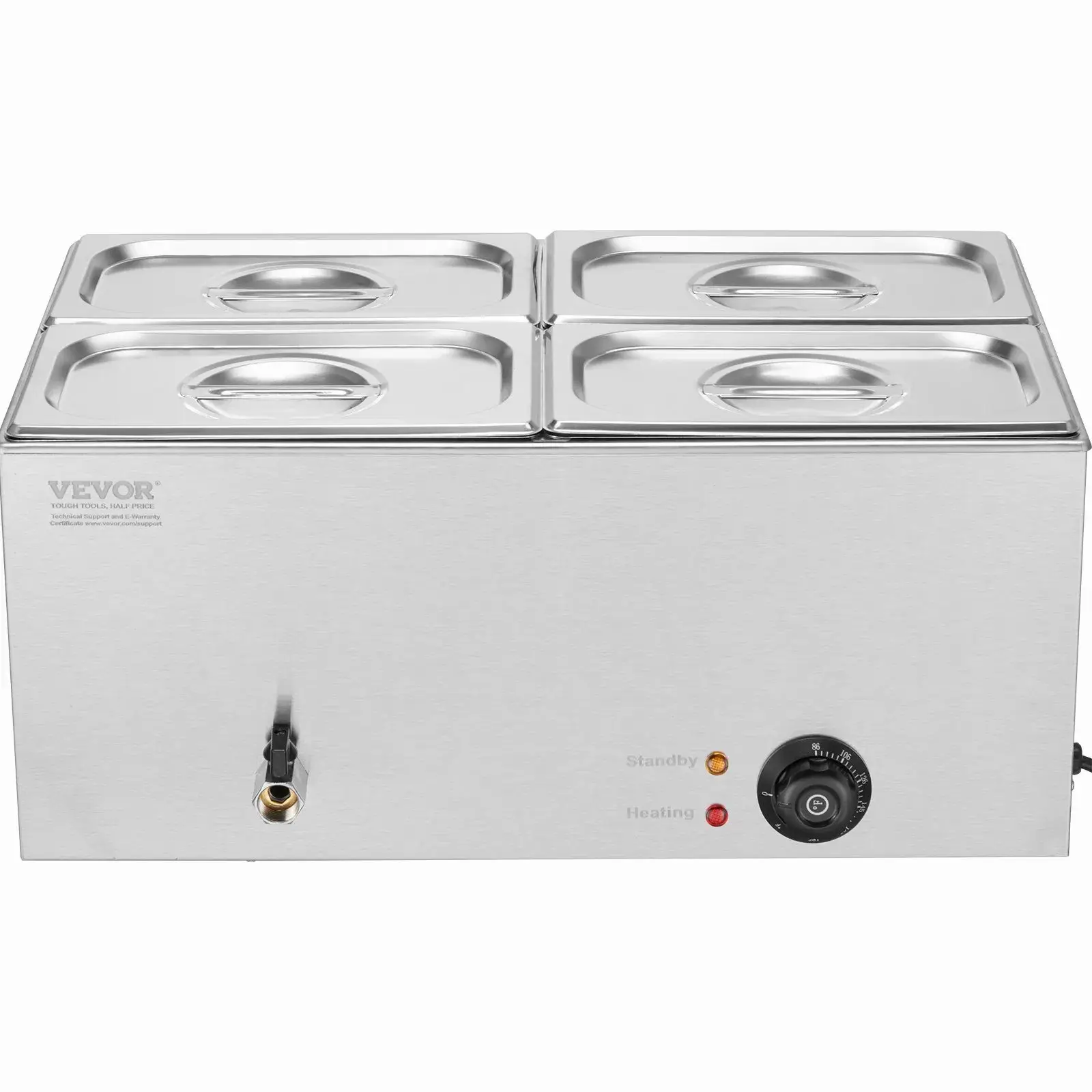 BlakOutlet - Vente Appareils électroménagers - Réchauffeur de nourriture électrique commercial 4 bacs comptoir buffet 15,98