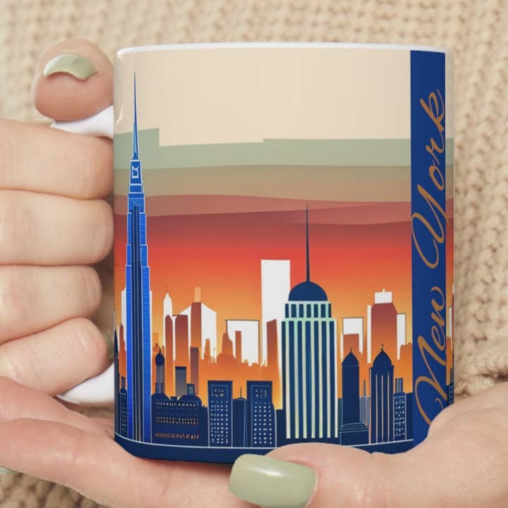 New York City Skyline Coffee Mug - (Double Sided) for wholesale by See Joy Creative