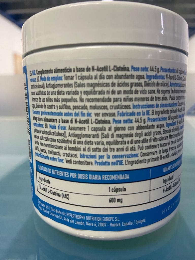 HYPERTROPHY NUTRITION - Wholesale Oral Supplement/Vitamin - NAC 600mg. 60 caps2