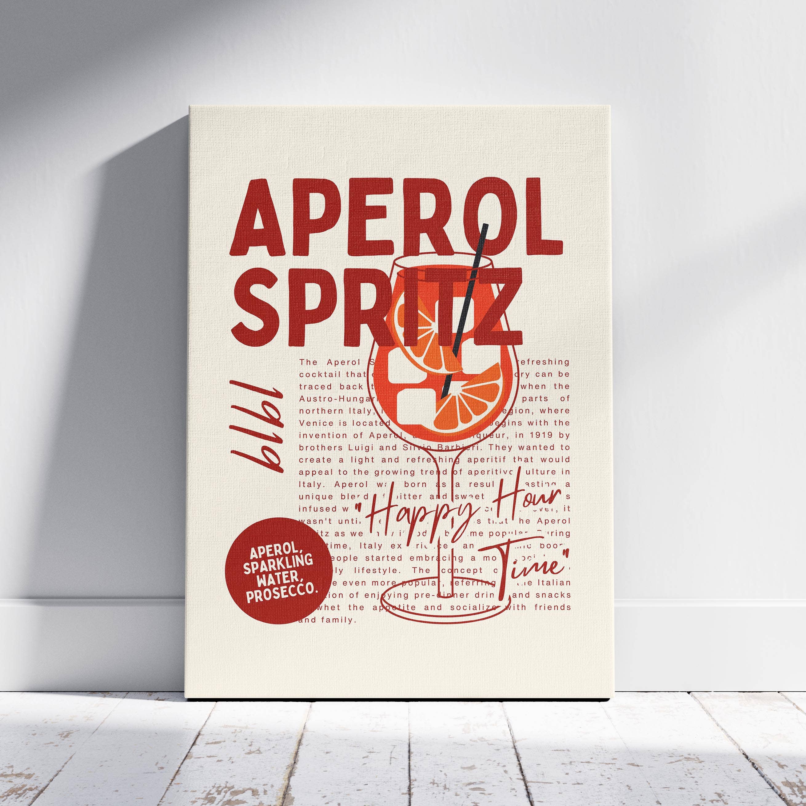 House Prints - Wholesale Art Print - Aperol Spritz Happy Hour Delight - Framed Canvas Wall Art Print