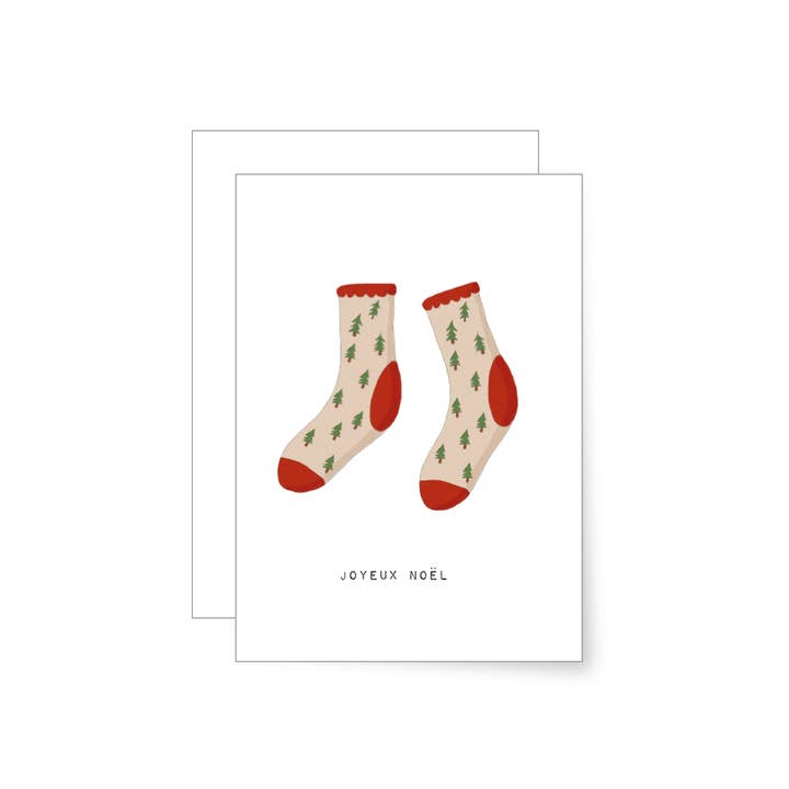 Christmas socks | folding card for wholesale by MIAO Papeterie