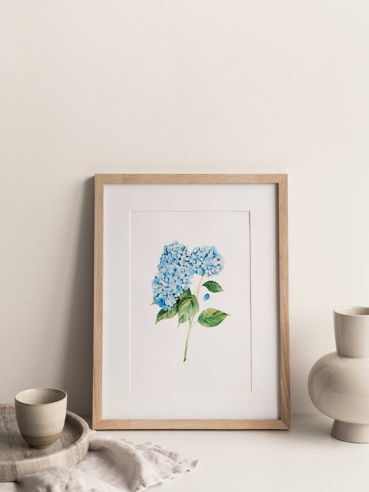 Blue Hydrangea film for wholesale by Alba Moreno Illustration