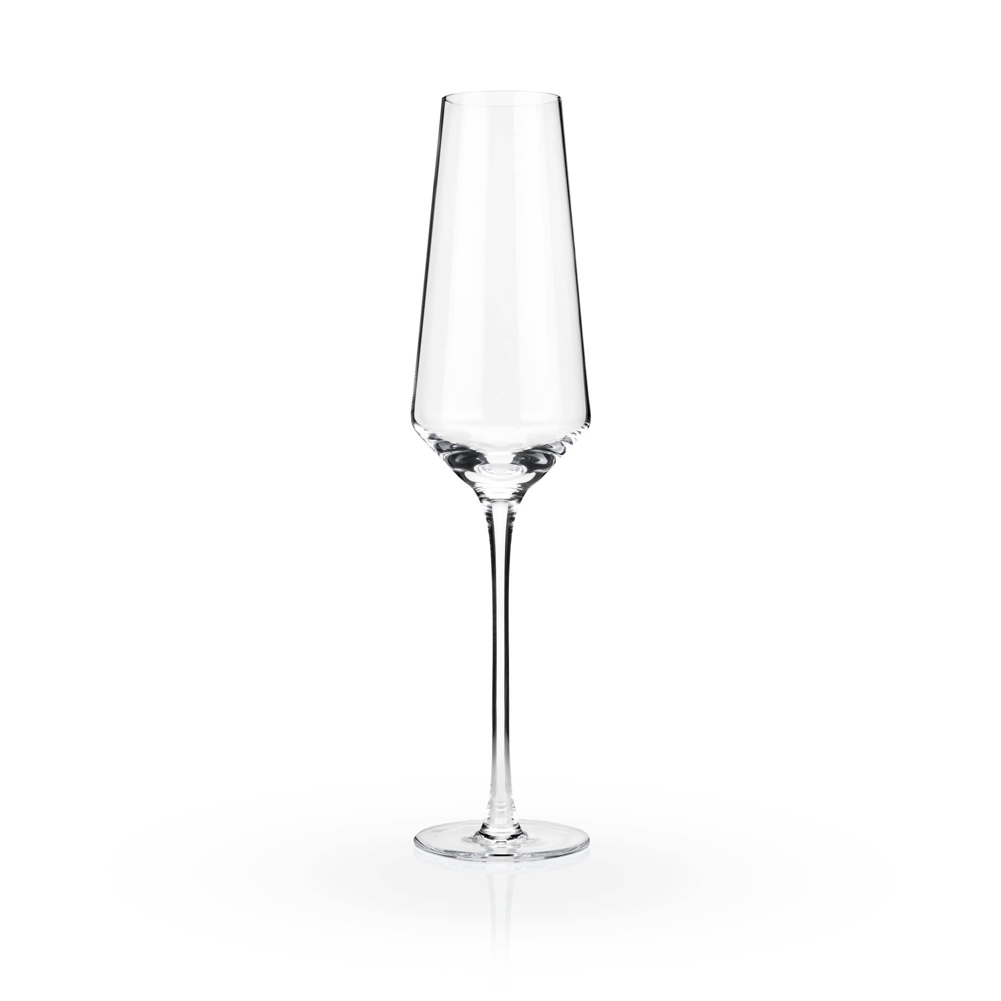 Viski - Wholesale Champagne Flute - Raye™ Angled Crystal Champagne Flutes Set of 22