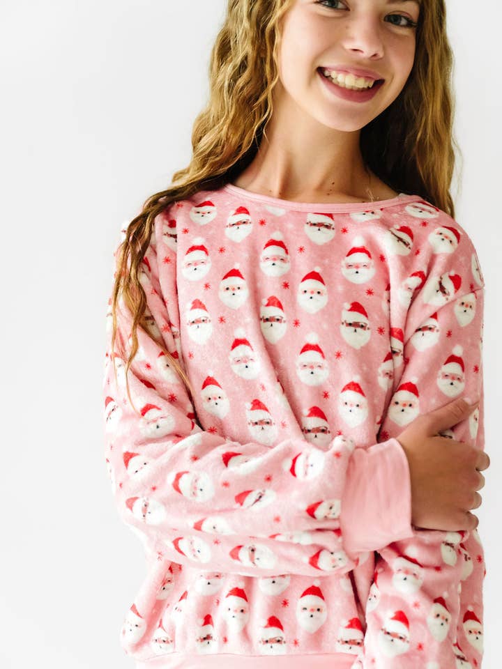 Stretch Plush Sweatshirt-Vintage Santa for wholesale by Macaron + Me