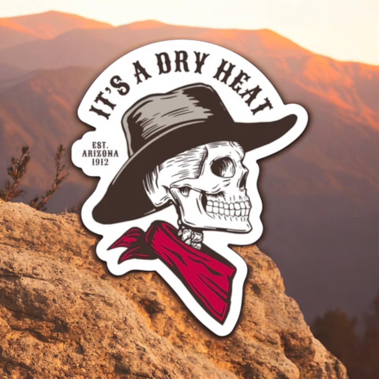 EARTHWILD - Vente Autocollant - Autocollant Arizona « It's a Dry Heat »1