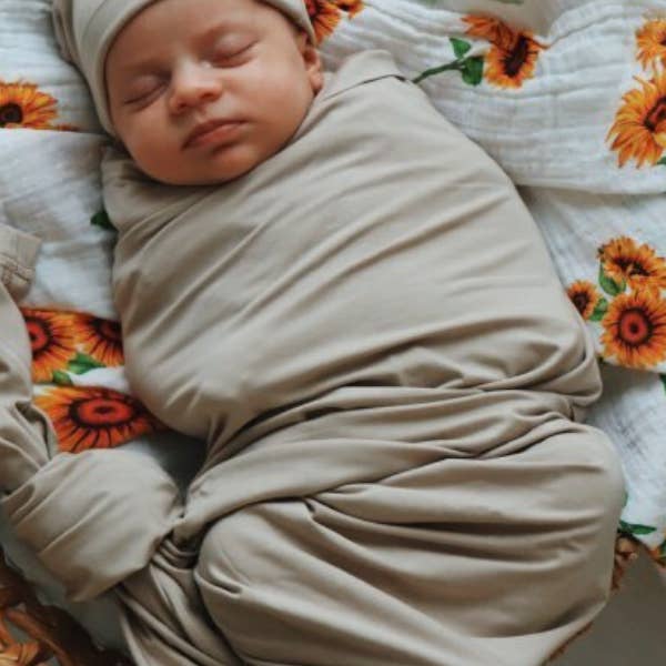 VIXSA - Wholesale Newborn/knit hat – Baby - VIXSA Taupe Baby Bamboo Beanie3