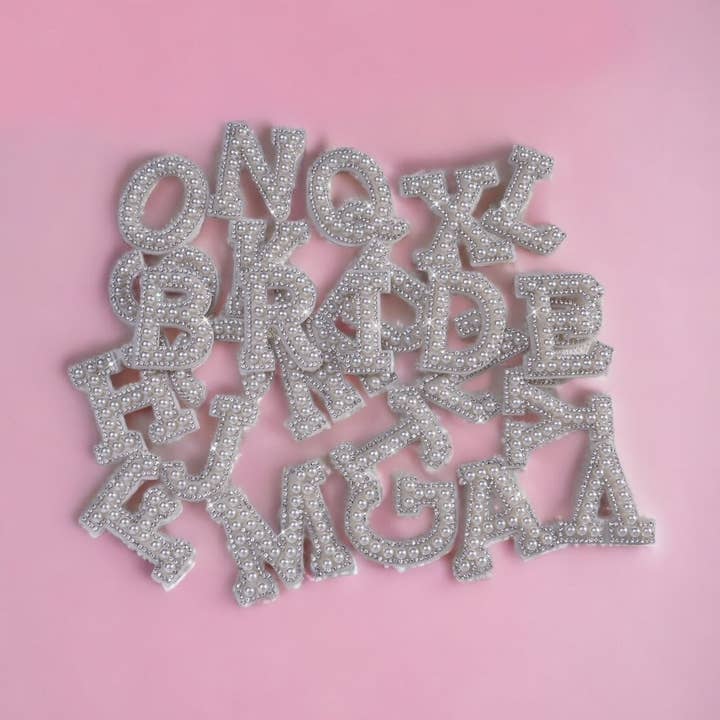 Rosie Posie Patches - Vendita all'ingrosso Toppe - Toppe con lettere in strass e perle termoadesive per la sposa0