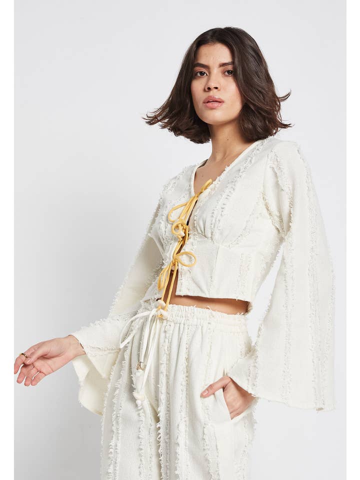 Be Sunset - Wholesale Blouse - Women's - Point Eden White Top