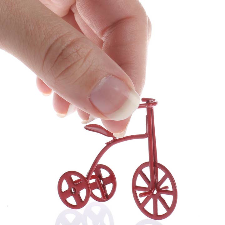 Factory Direct Craft - Wholesale Decorative Tabletop Object - 1-3/4" Dollhouse Red Metal Miniature Tricycle
