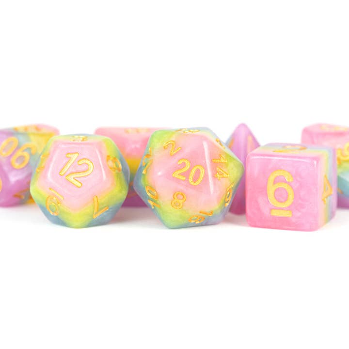 FanRoll by Metallic Dice Games - Wholesale Dice - 16mm Resin Polyhedral Dice Set - Colorful 18 Colors