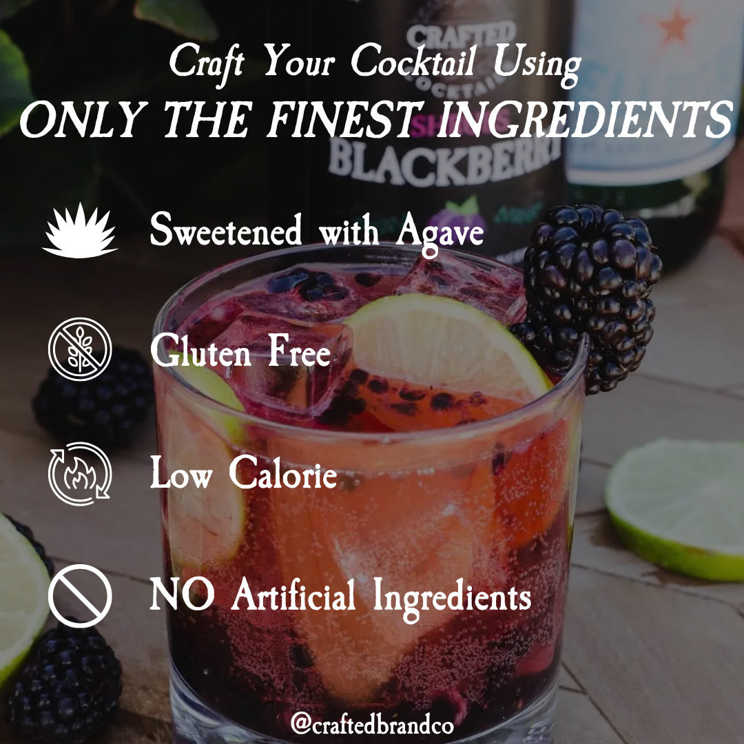 Crafted Cocktails - Wholesale Cocktail Mix/Syrup - Blackberry Shrub - Cocktail Enhancer & Soda Flavoring2