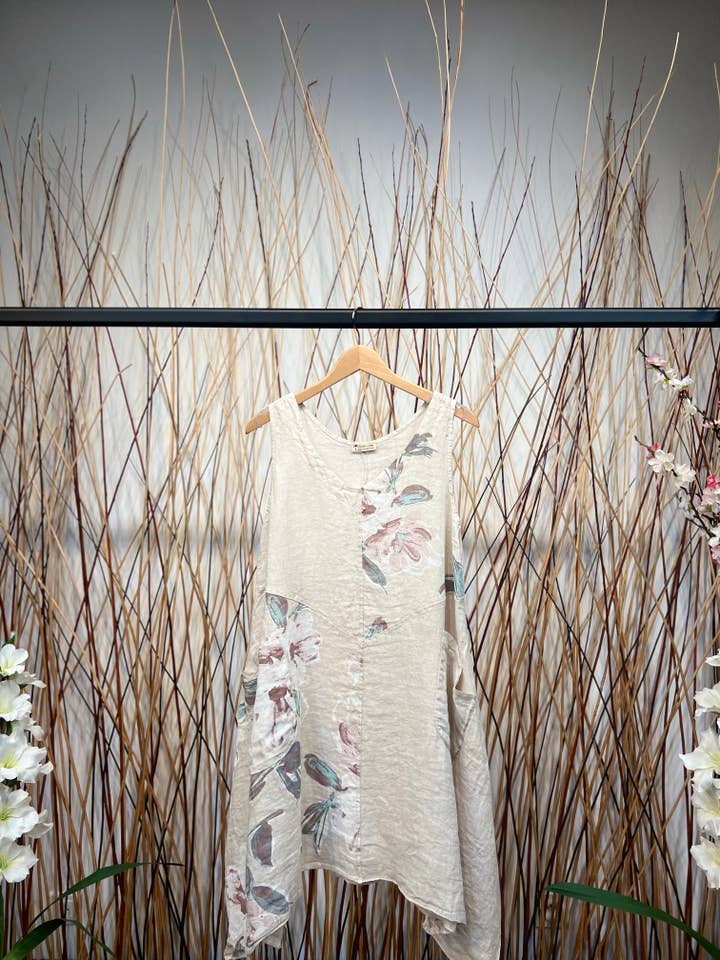 L'Emotion - Wholesale Tunic - Women's - 100% linen tunic with floral print