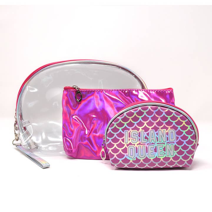 Selini New York - Wholesale Makeup/Cosmetic Bag - 3 Pc Island Queen Cosmetic Bag Set-LNCTB1781