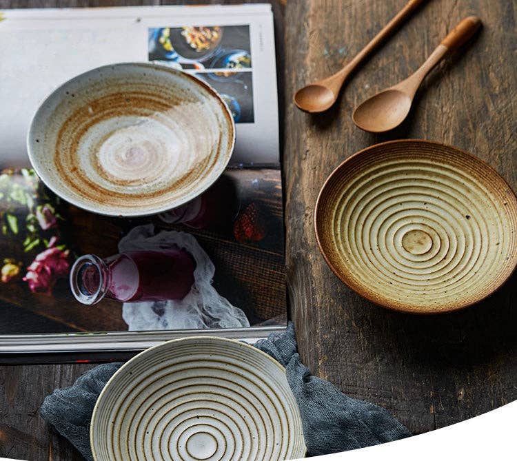 Gohobi （We cover U.S. import duties） - Wholesale Decorative Plate/Dish/Bowl - Gohobi Handmade Japanese Style Stoneware Pasta Bowl Plate13