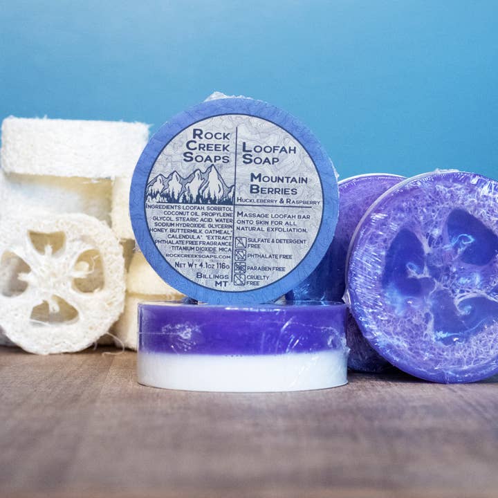 Rock Creek Soaps - Wholesale Loofah - Mountain Berries Loofah Soap | Huckleberry & Rasberry2