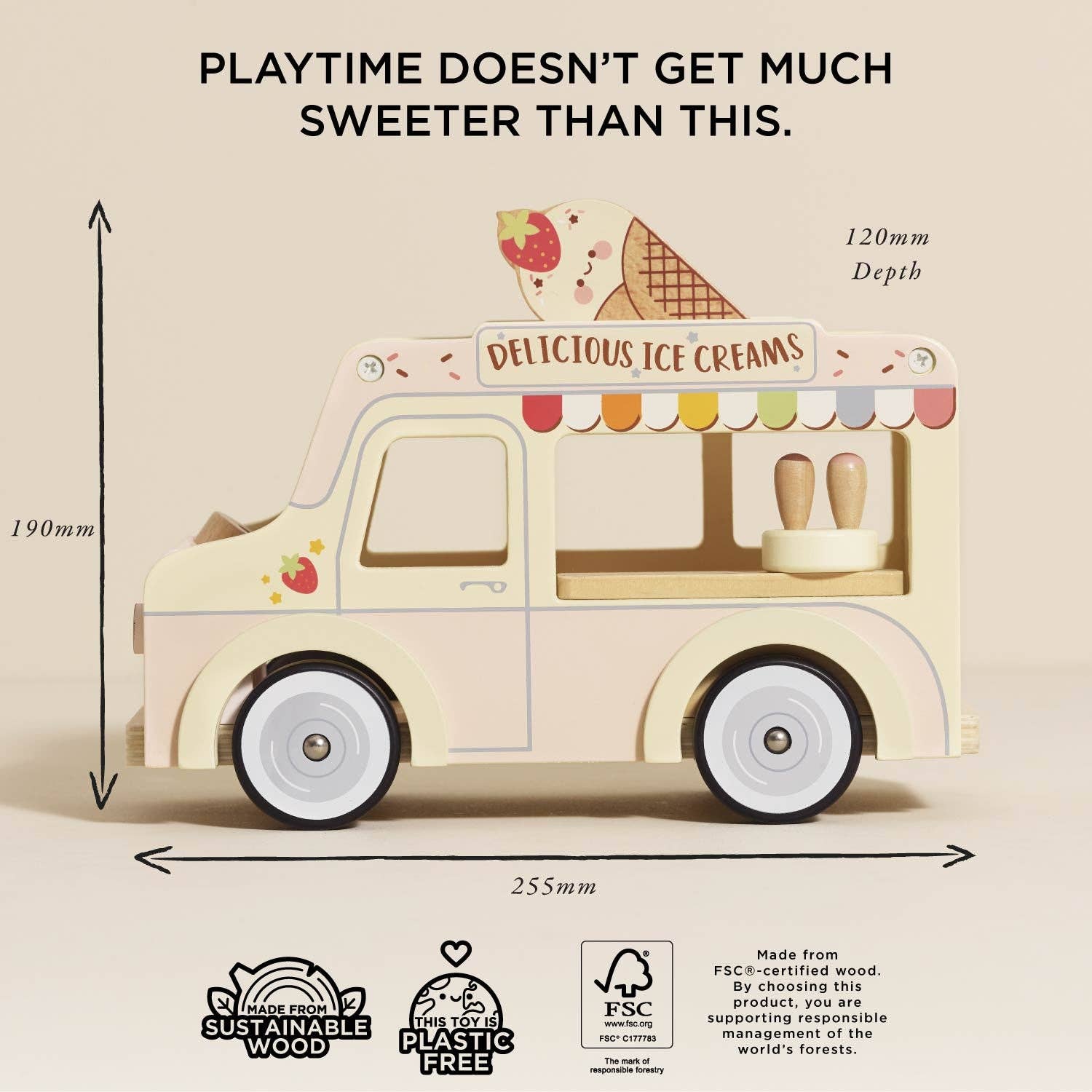 Le Toy Van – wholesale Toy car/truck – Child – Wooden Ice Cream Van3