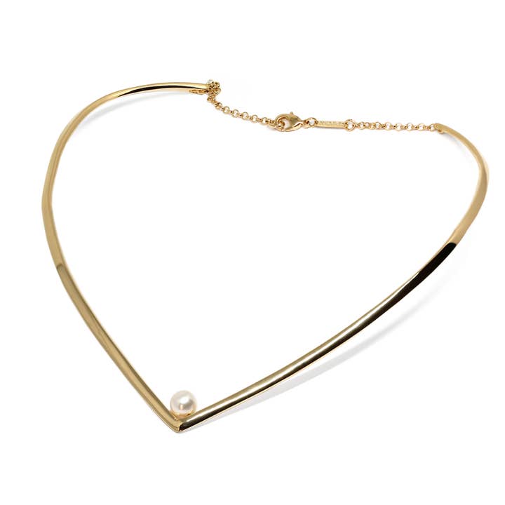 Kyoto Necklace Gold Plated Bronze And Pearl for wholesale by Co.ro Jewels