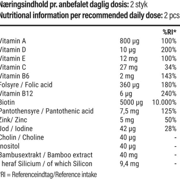 Yuaia Haircare – Engroshandel Kosttilskud og vitaminer – Hårvitaminer med biotin, zink og bambusekstrakt - veganske8