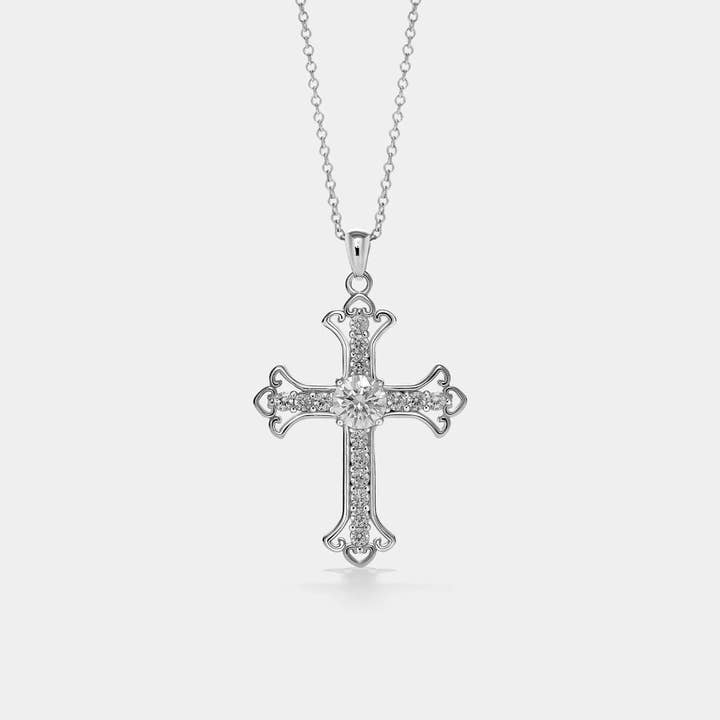 Moissanit-Kreuzanhänger aus 925er Sterlingsilber für den Großhandel von Perimade & Co. LLC