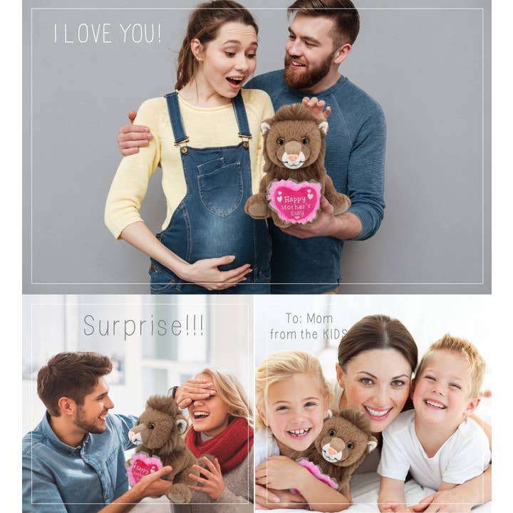 Cota Global – Engroshandel Plyslegetøj - Børn og baby – Plys Mors Dags Hjerte - Superblød Plys - Squat Løve 8"3