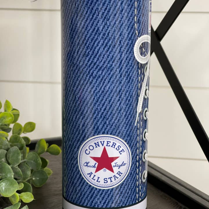CMD Wholesale - Wholesale Insulated Mug/Tumbler - Denim Blue Converse 20oz Skinny Tumbler2