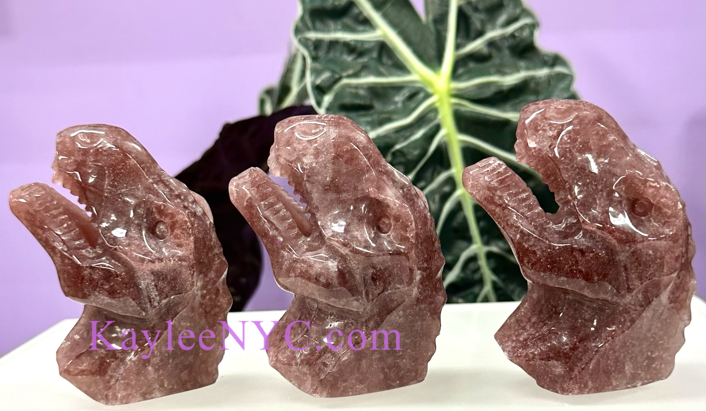 KayleeNYC - Wholesale Spiritual Stone/Crystal - Natural Strawberry Quartz Dinosaur Crystal Healing2