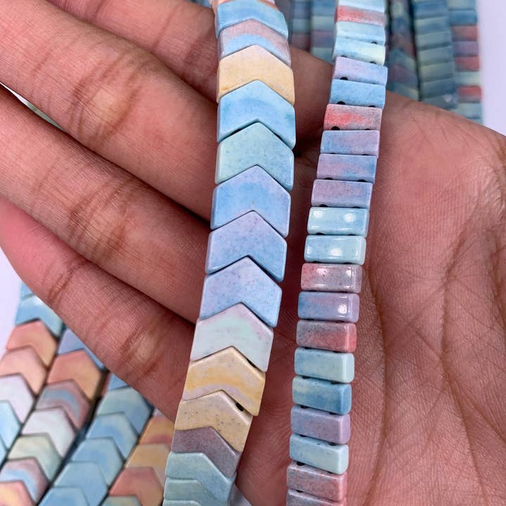 The Bead Bazaar - Wholesale Beads - Pastel Tila Beads, Large Tila Beads, Beads With Two Wholes, Chevron Beads, Bulk Beads For Jewelry Making, Jewelry Supply, Tila Beads For Bracelet1