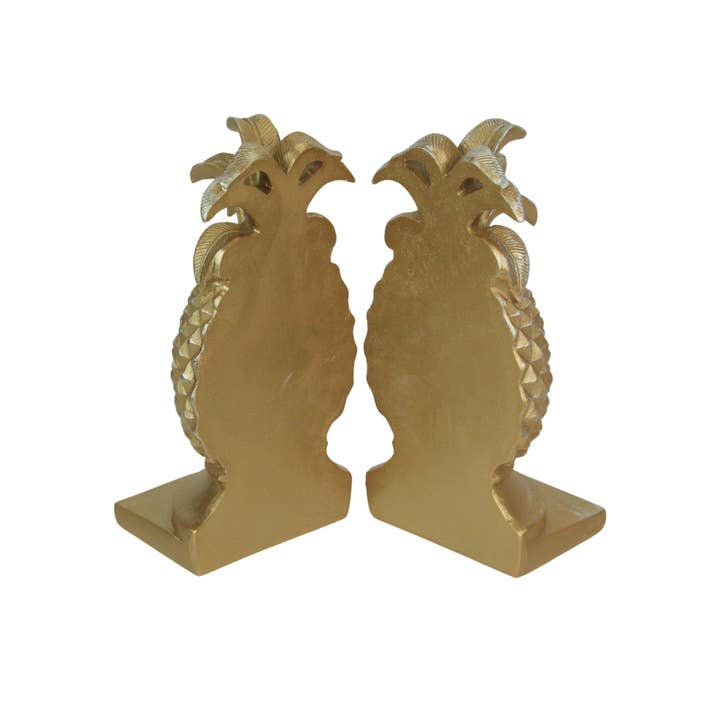 Zeckos - Wholesale Bookend - Elegant Gold Pineapple Bookends 10 Inches High3