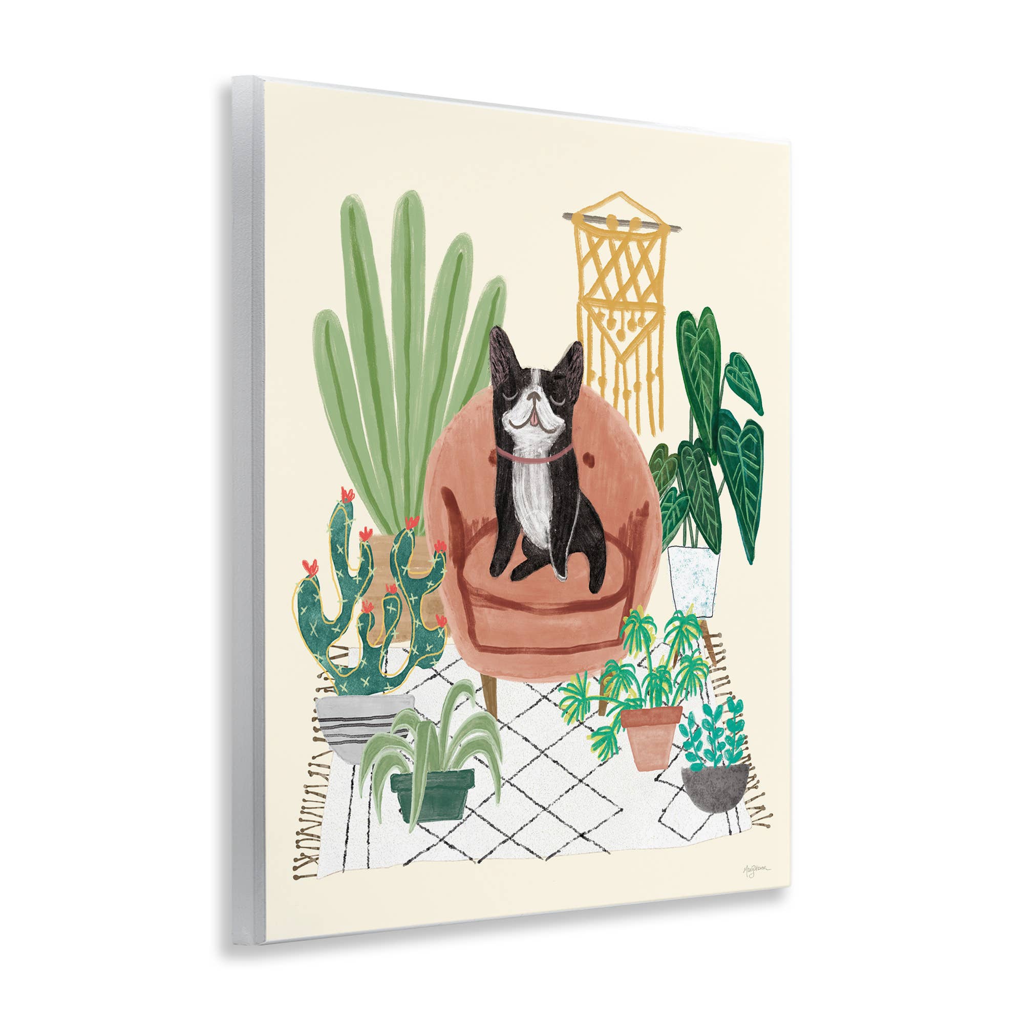 Stupell Industries - Wholesale Wall Sign - French Bulldog & Plants - Unframed Wall Art3