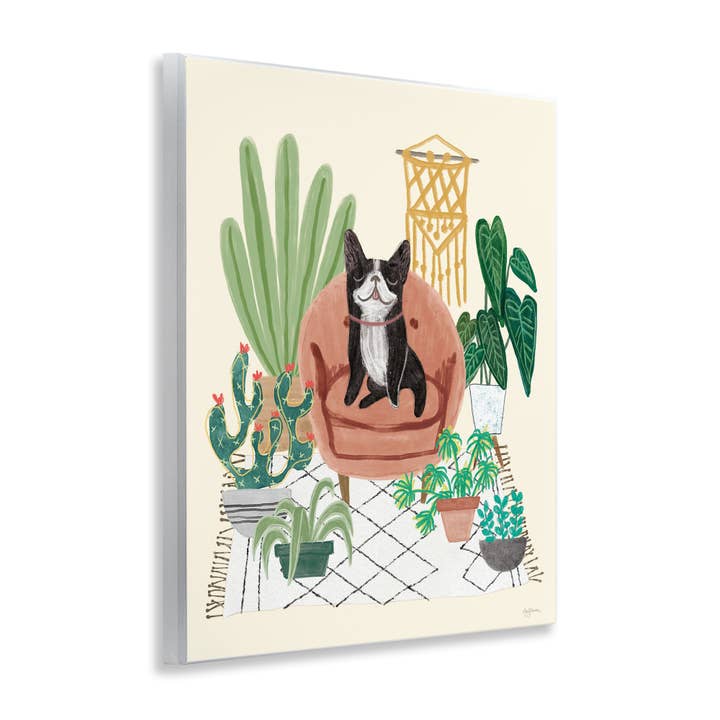 Stupell Industries - Wholesale Wall Sign - French Bulldog & Plants - Unframed Wall Art3