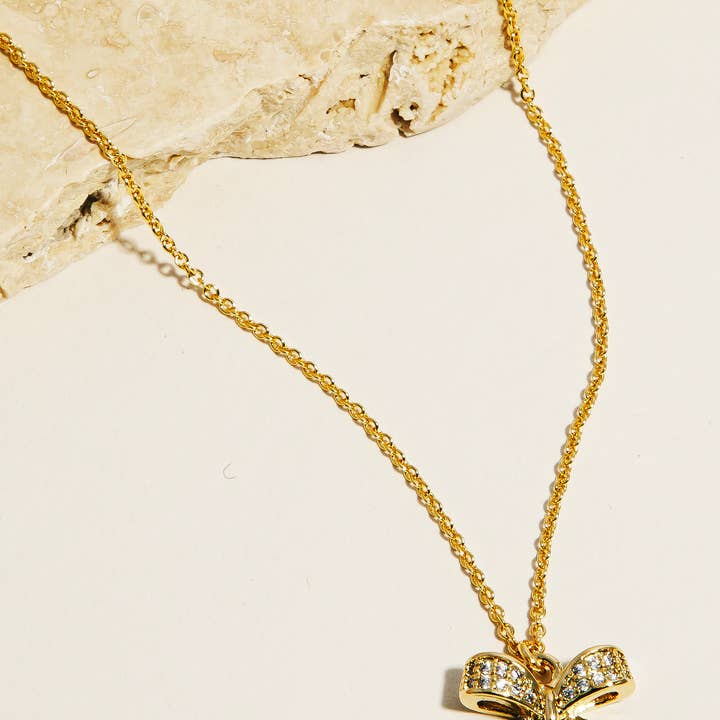 Halsketting met pave Ribbon Bow voor wholesale door Anarchy Street