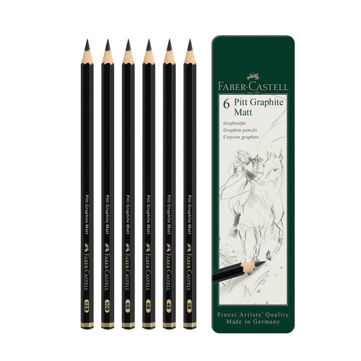 Pitt Graphite Matte Pencils for Drawing, Tin of 6 for wholesale by Faber-Castell / Creativity for Kids