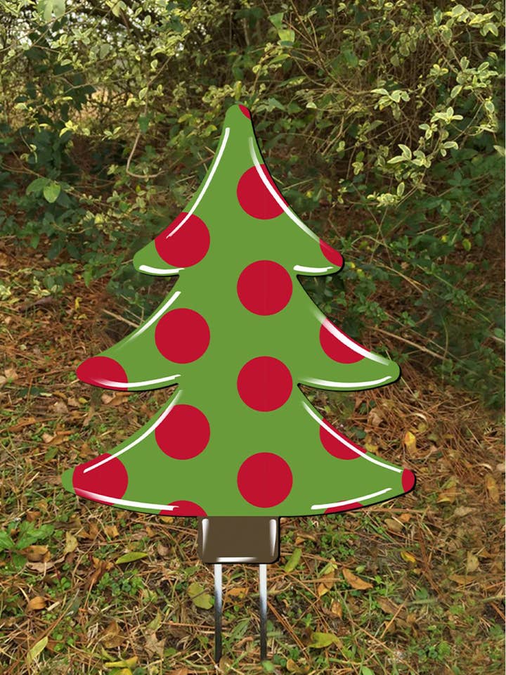 10" Christmas Tree Yard Stake for wholesale by Steel Southern Designs