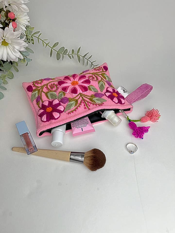 Florencia Hand Embroidered Pouch for wholesale by Artesana Love
