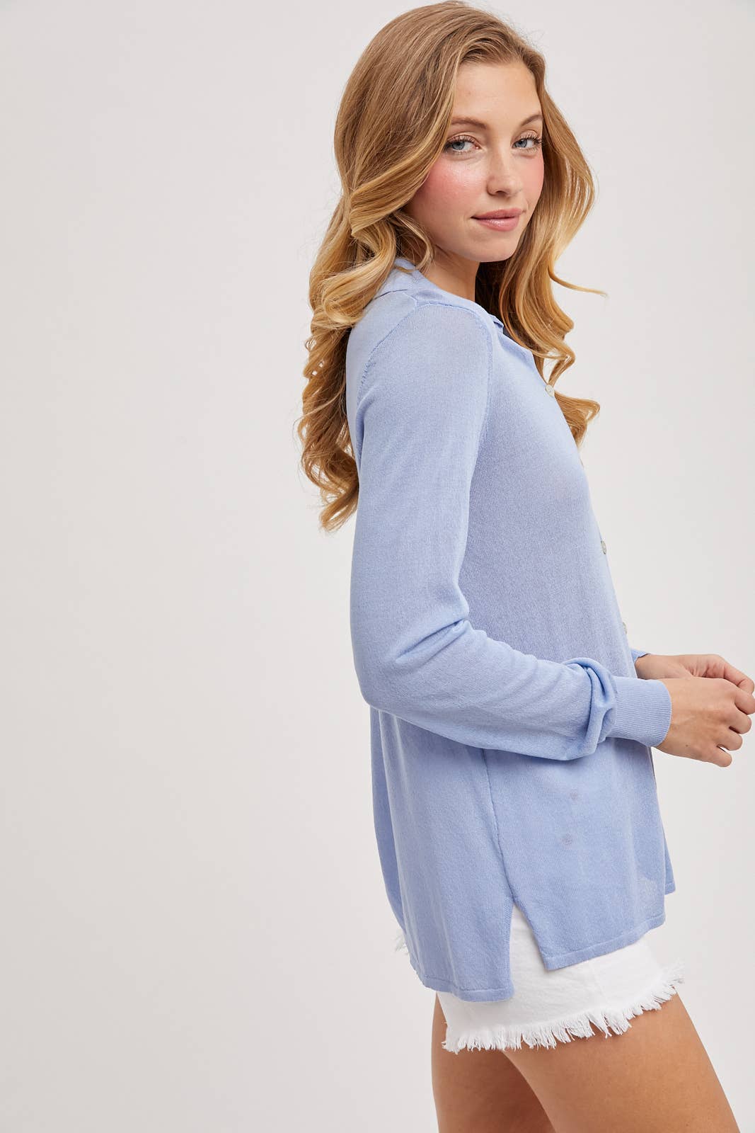 Bluivy - Wholesale Button Down Shirt - Women's - LIGHTWEIGHT KNIT SHIRT TOP4