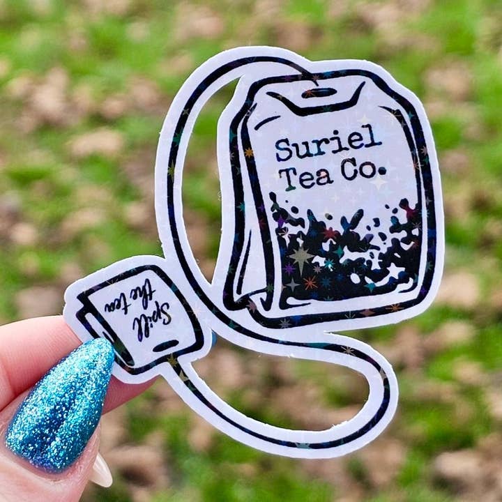 Awfullynerdy.co - Wholesale Sticker - A Court of Thorns and Roses Suriel Tea Co. Tea Bag Sticker0