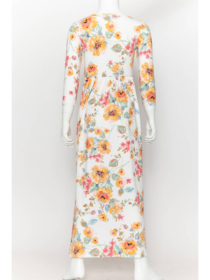 Allium - Wholesale Dress - Kids - Girls Fit and Flare Floral Maxi Dress8