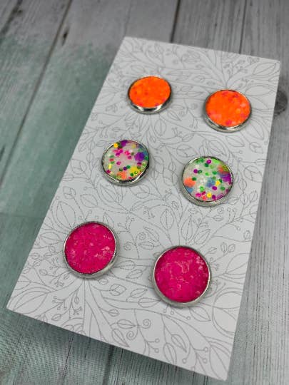 Set of 3 Pairs of Stud Earrings for wholesale by TeachCreateExplore