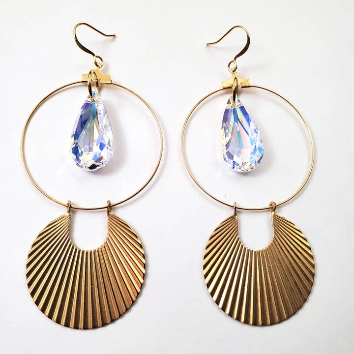 Aurora Fan Drop Earrings for wholesale by Verdier Jewelry