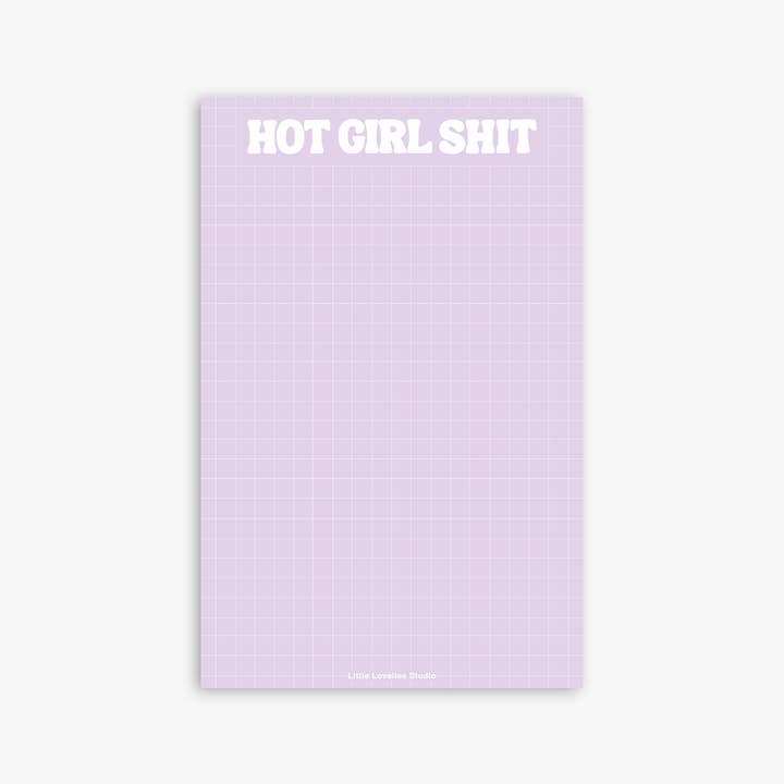 Hot Girl Shit Notepad | Funny Productivity Stationery for wholesale by Little Lovelies Studio