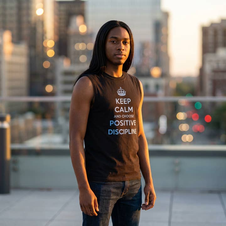 Positive Discipline Muscle Tank — "Keep Calm and Choose Positive Discipline" Motivational Shirt for wholesale by Mr.LuckySelfServiceLtd