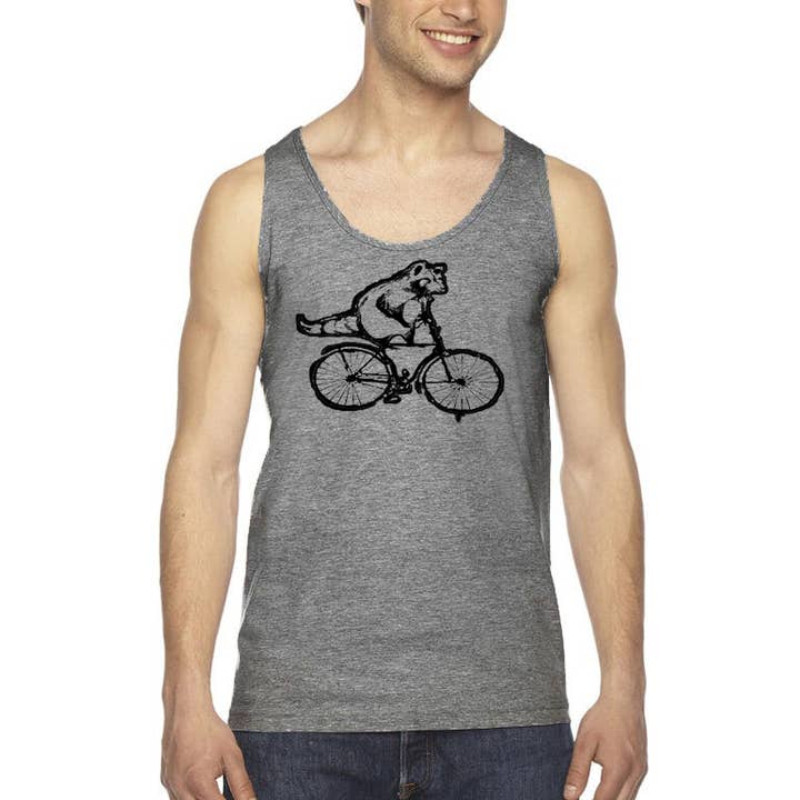 Unisex Raccoon On A Bike Tank/Yoga/ Exercise/Summer for wholesale by Maqoba