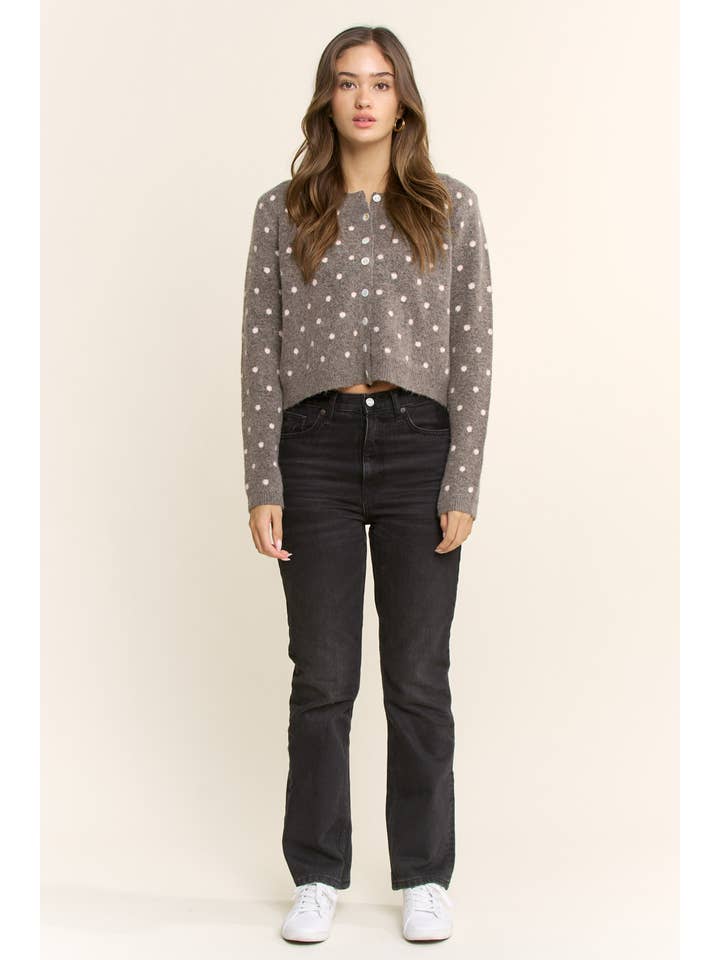 Multi SA00131T - Polka Dot Cardigan Sweater for wholesale on Faire4