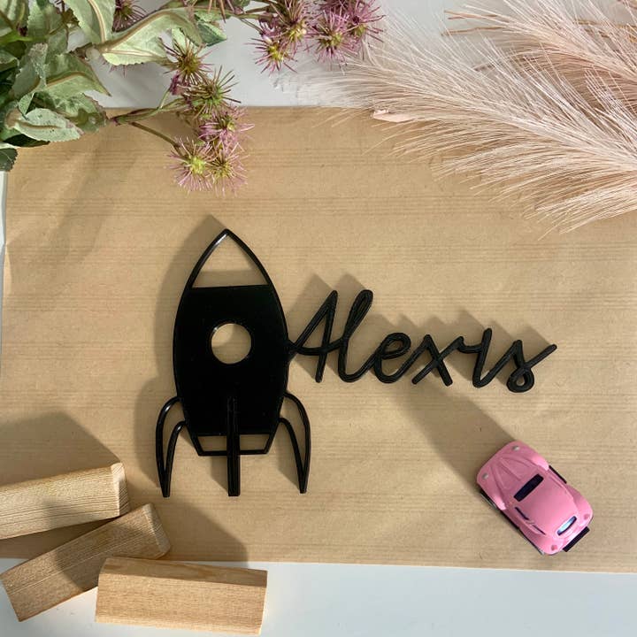 Rocket decoration decoration with word to personalize for wholesale by 3Dpiecedesign
