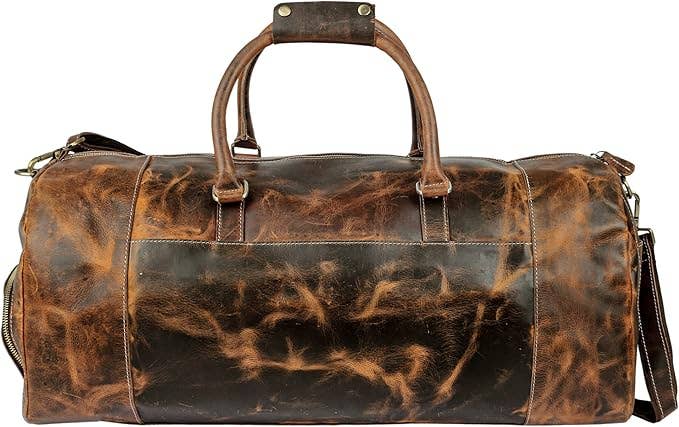Tuzech Leather – wholesale Duffelväskor – Unisex – Tuzech Stor läderresväska Duffelväska Gym sport flygkabin väska Läder Holdall Övernattning Helg Stor resväska3