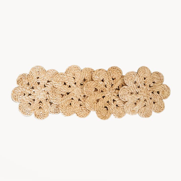 KORISSA - Wholesale Coasters - Handwoven Jute Flower Drink Coaster - Set of 41