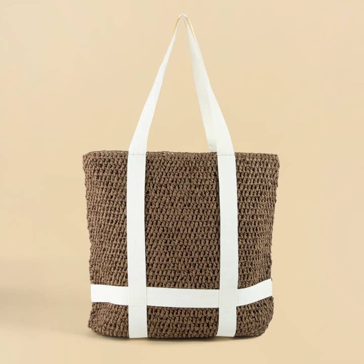 Anarchy Street - Vente Tote bag – femme - Sac cabas tressé en paille avec porte-chapeau intégré8