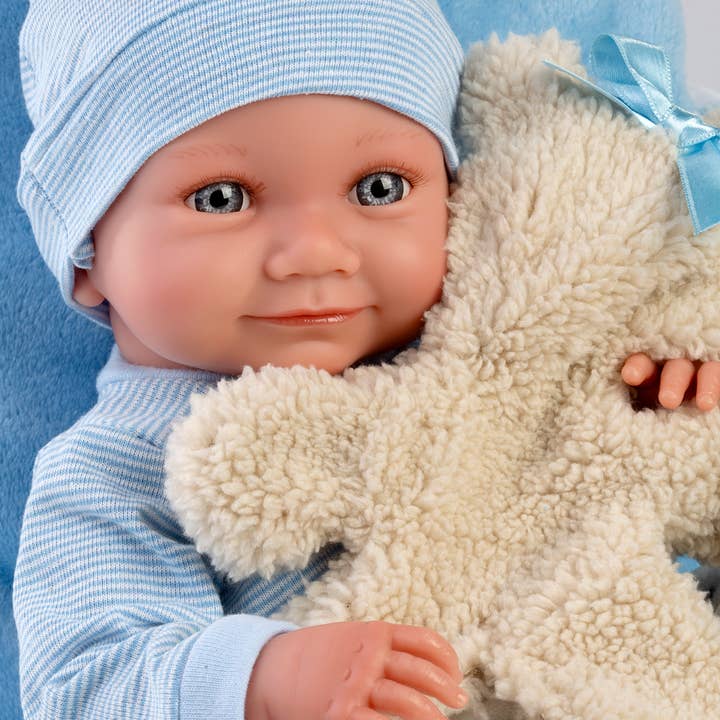 Llorens - Wholesale Doll - Kids - 15.7" Anatomically-Correct Alejandro w/ Cushion & Teddy Bear